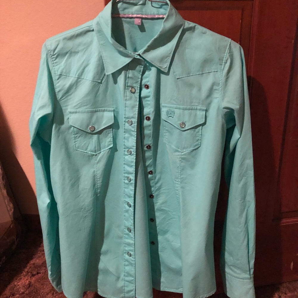 Women’s Cinch Brand turquoise Button Up